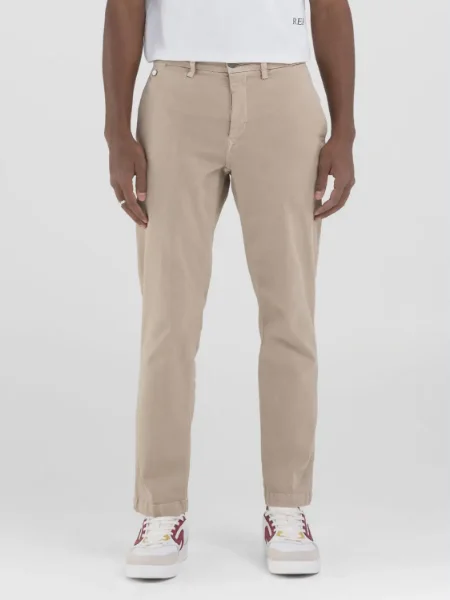 Replay Hyperflex X.L.I.T.E Benni Chino Trouser | Coffee Cream  Replay Hyperflex X.L.I.T.E Benni Chino Trouser | Coffee Cream