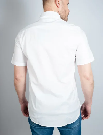 Tommy Hilfiger 1985 Flex Cotton Oxford Short Sleeve Shirt | White