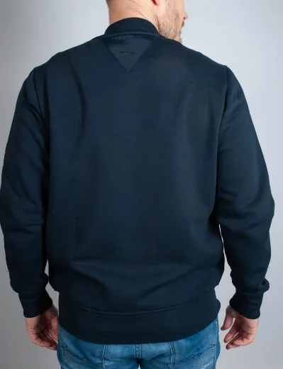 Tommy Hilfiger Mix Media Zip-Through Bomber Sweater | Navy