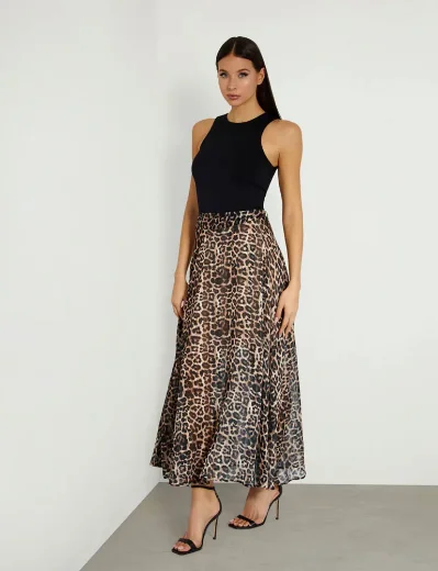 Guess New Romana All Over Printed Long Skirt | Animalier