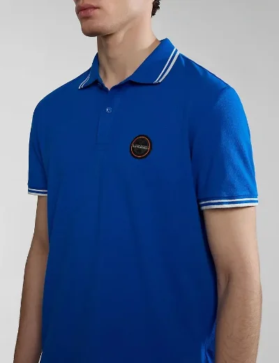 Napapijri Macas Tipped Polo Shirt | Blue Lapis