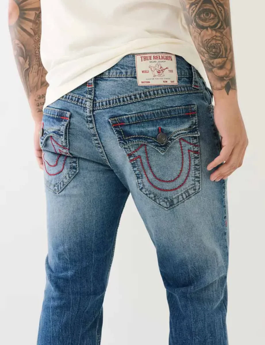 True Religion Ricky Straight Big T Flap Pocket Jean | Bond St Medium Wash