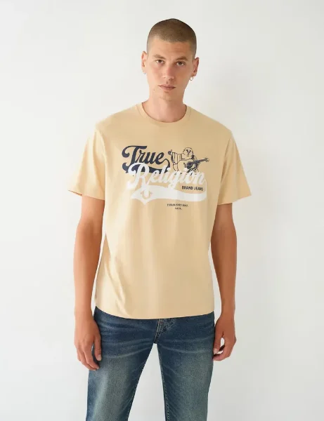 True Religion Relaxed Old Skool Logo T-Shirt | Semolina True Religion Relaxed Old Skool Logo T-Shirt | Semolina