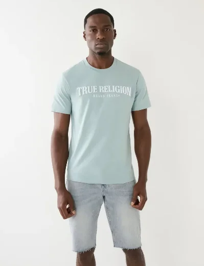 True Religion Pile Arch Logo T-Shirt | Dusty Blue