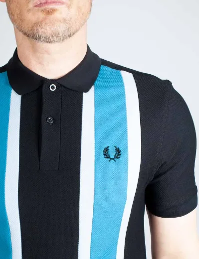 Fred Perry Woven Mesh Relaxed Polo | Black