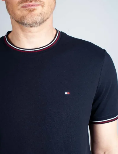 Tommy Hilfiger RWB Tipped Collar T-Shirt | Desert Sky