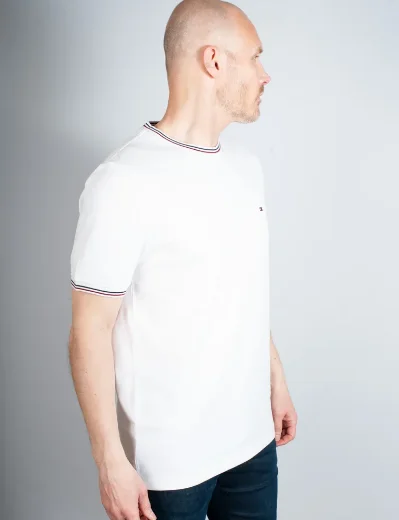 Tommy Hilfiger RWB Tipped Collar T-Shirt | White