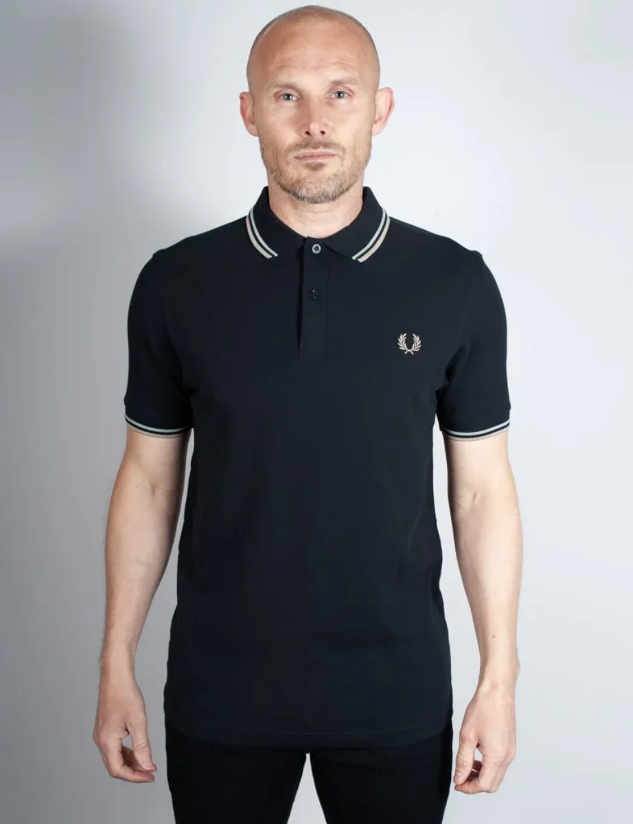 Fred Perry Twin Tipped Polo Shirt | Navy/Silver Blue