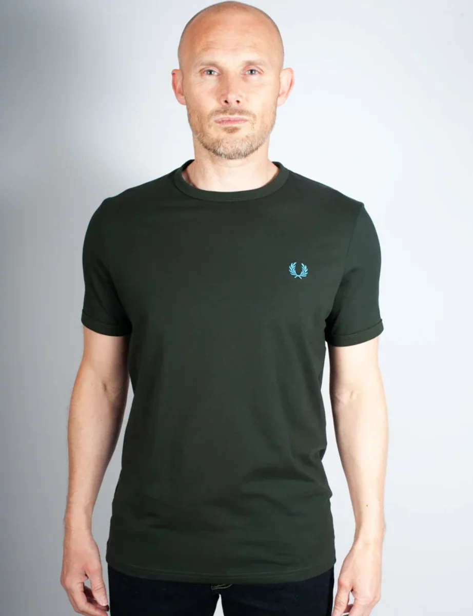 Fred Perry Ringer T-Shirt | Night Green