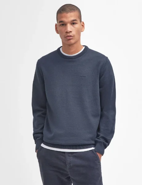 Barbour Pima Cotton Crew Neck Jumper | Navy Barbour Pima Cotton Crew Neck Jumper | Navy