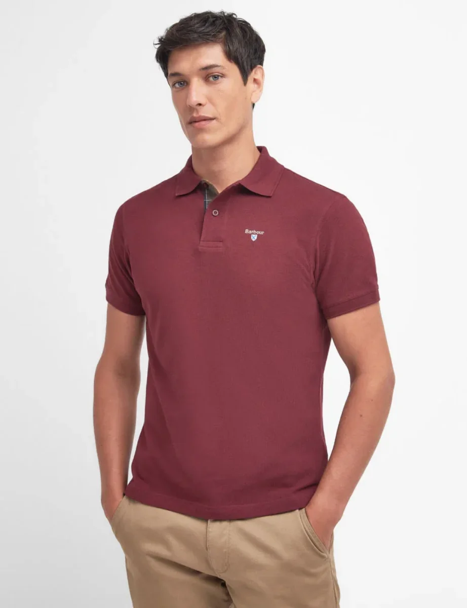 Barbour Tartan Pique Polo Shirt | Ruby