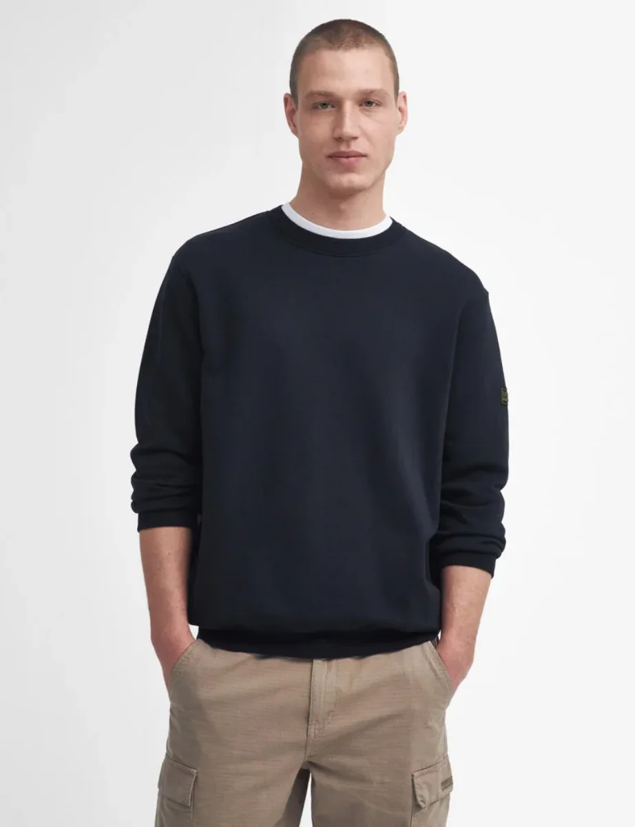 Barbour Intl Outline Badge Crew Neck Sweatshirt | Black