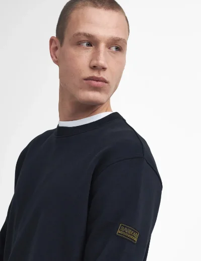 Barbour Intl Outline Badge Crew Neck Sweatshirt | Black