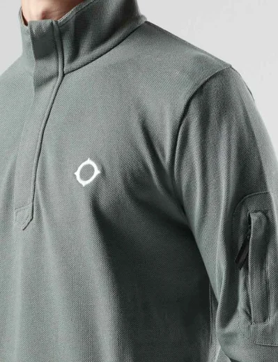 Ma.Strum LS Funnel Neck Polo | Sedona Grey