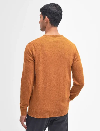 Barbour Essential Lambswool Crew Neck Jumper | Dark Copper