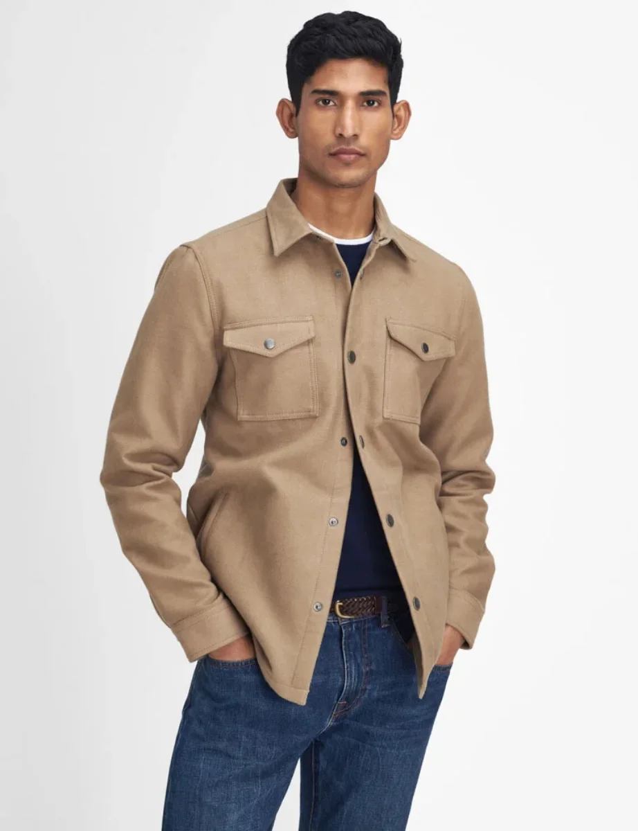 Barbour Carrbridge Tailored Twill Overshirt | Military Brown