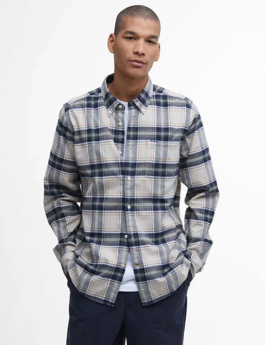 Barbour Betsom Tailored Checked Shirt | Stone Marl