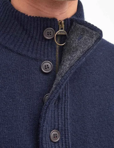 Barbour Essential Patch Half Zip Knitted Jumper | Navy