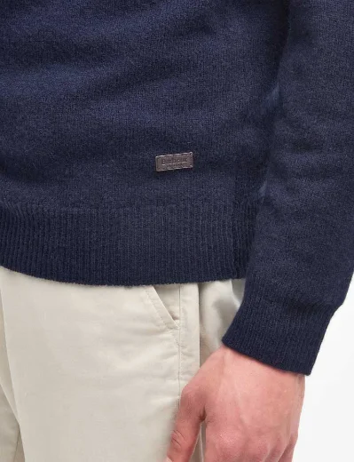 Barbour Essential Patch Half Zip Knitted Jumper | Navy