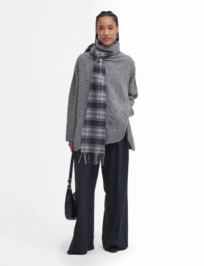 Barbour Women's Burne Knitted Cape | Grey Marl