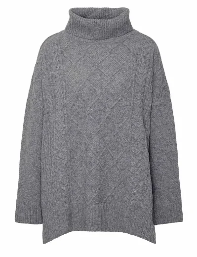 Barbour Women's Burne Knitted Cape | Grey Marl