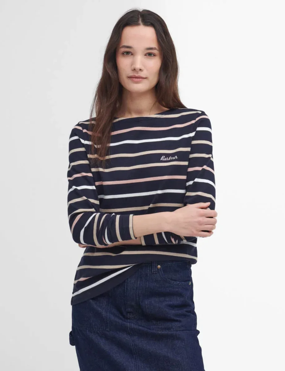 Barbour Womens Hawkins Top | Navy Stripe