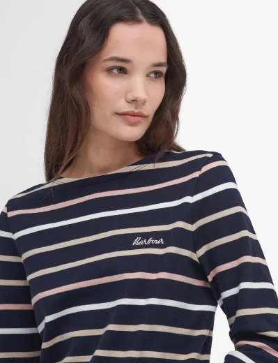 Barbour Womens Hawkins Top | Navy Stripe