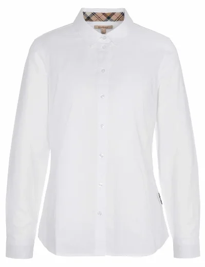 Barbour Womens Derwent Shirt | White/Hessian Tartan