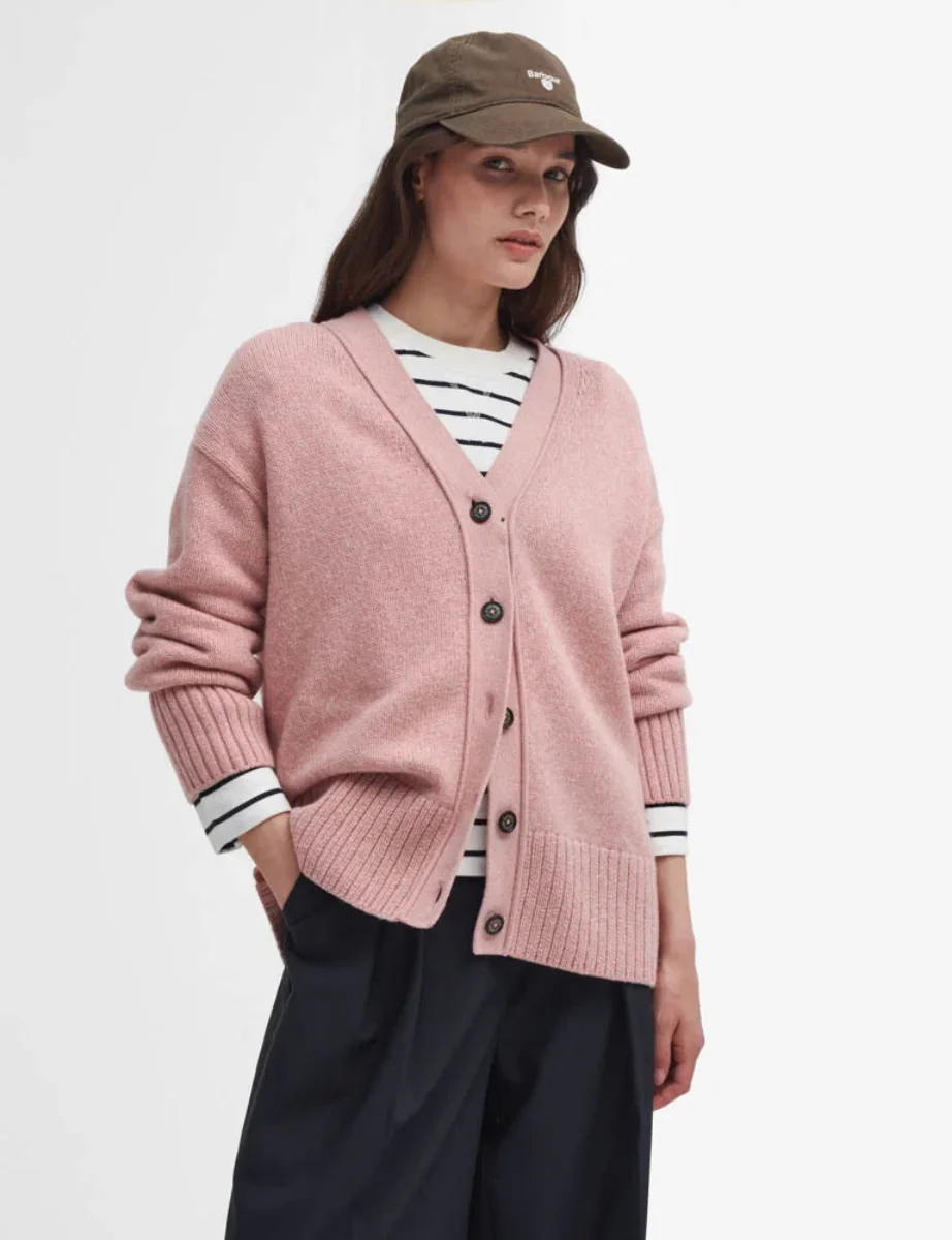 Barbour Womens Joni Knitted Cardigan | Mahogany Rose