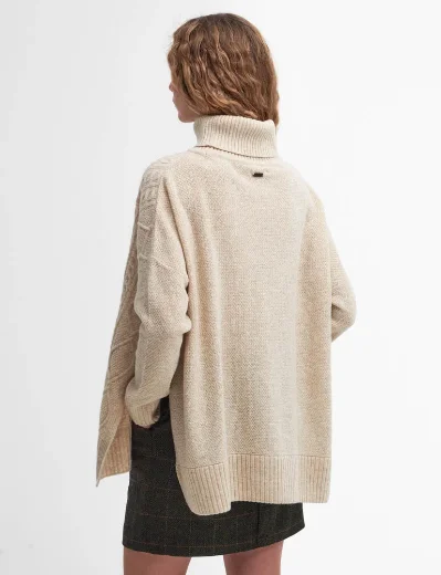 Barbour Women's Burne Knitted Cape | Oatmeal