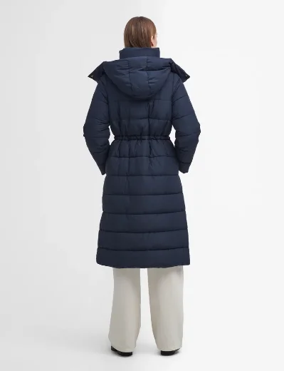 Barbour Women's Mannue Puffer | Navy/Ancient Loden Tartan