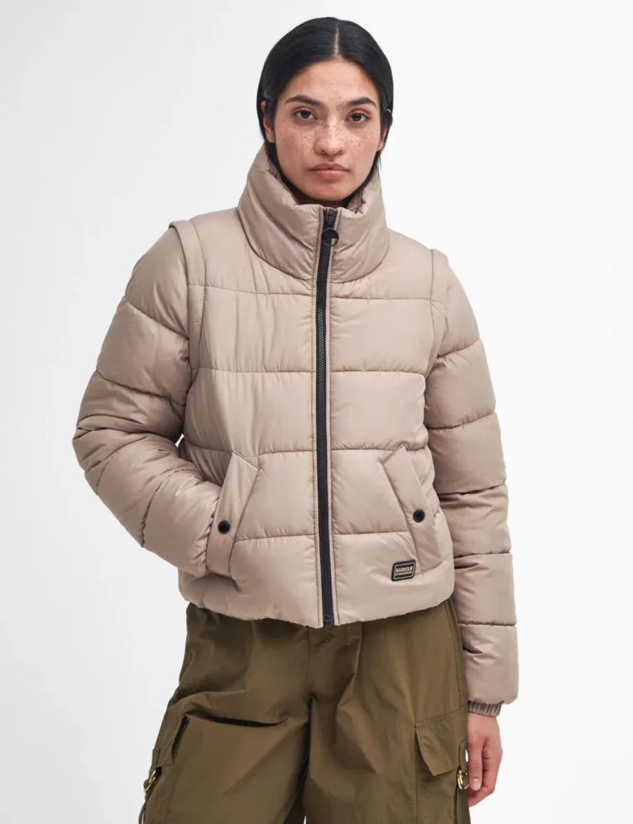 Barbour Intl Womens Webber Convertible Puffer Jacket | Light Trench