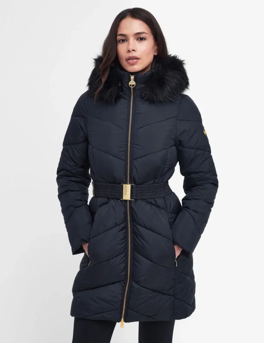 Barbour Intl Womens East Moor Quilted Jacket | Black