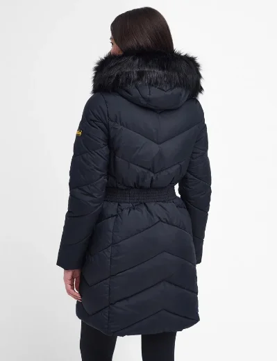 Barbour Intl Womens East Moor Quilted Jacket | Black