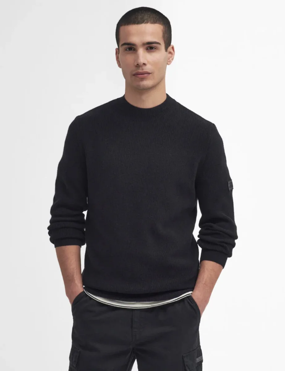 Barbour Intl Crawley Crew Neck Jumper | Black