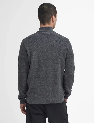 Barbour Intl Crawley Funnel Neck Jumper | Charcoal Marl