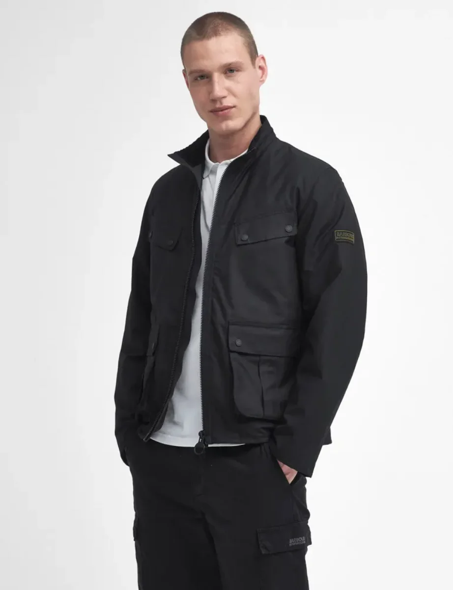 Cockney Rebel Fashions. Barbour Intl Reworked Duke Wax Jacket Black