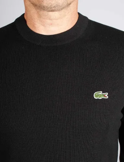 Lacoste Men's Organic Cotton Crew Neck Sweater | Black