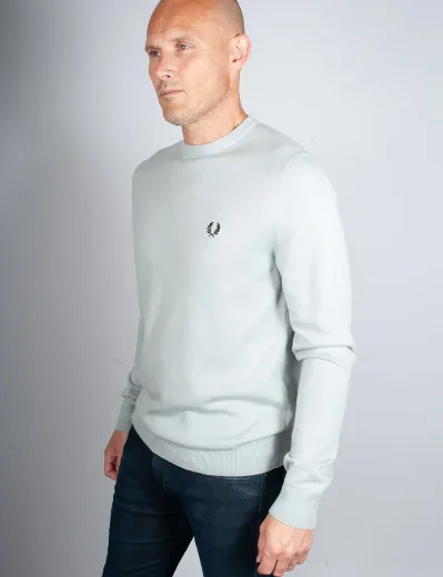 Fred Perry Classic Crew Neck Knitted Jumper | Silver Blue