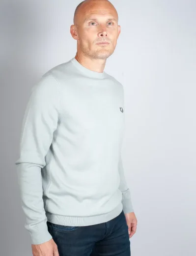 Fred Perry Classic Crew Neck Knitted Jumper | Silver Blue