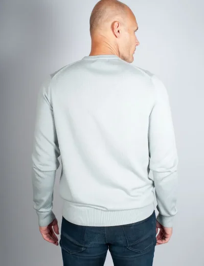 Fred Perry Classic Crew Neck Knitted Jumper | Silver Blue