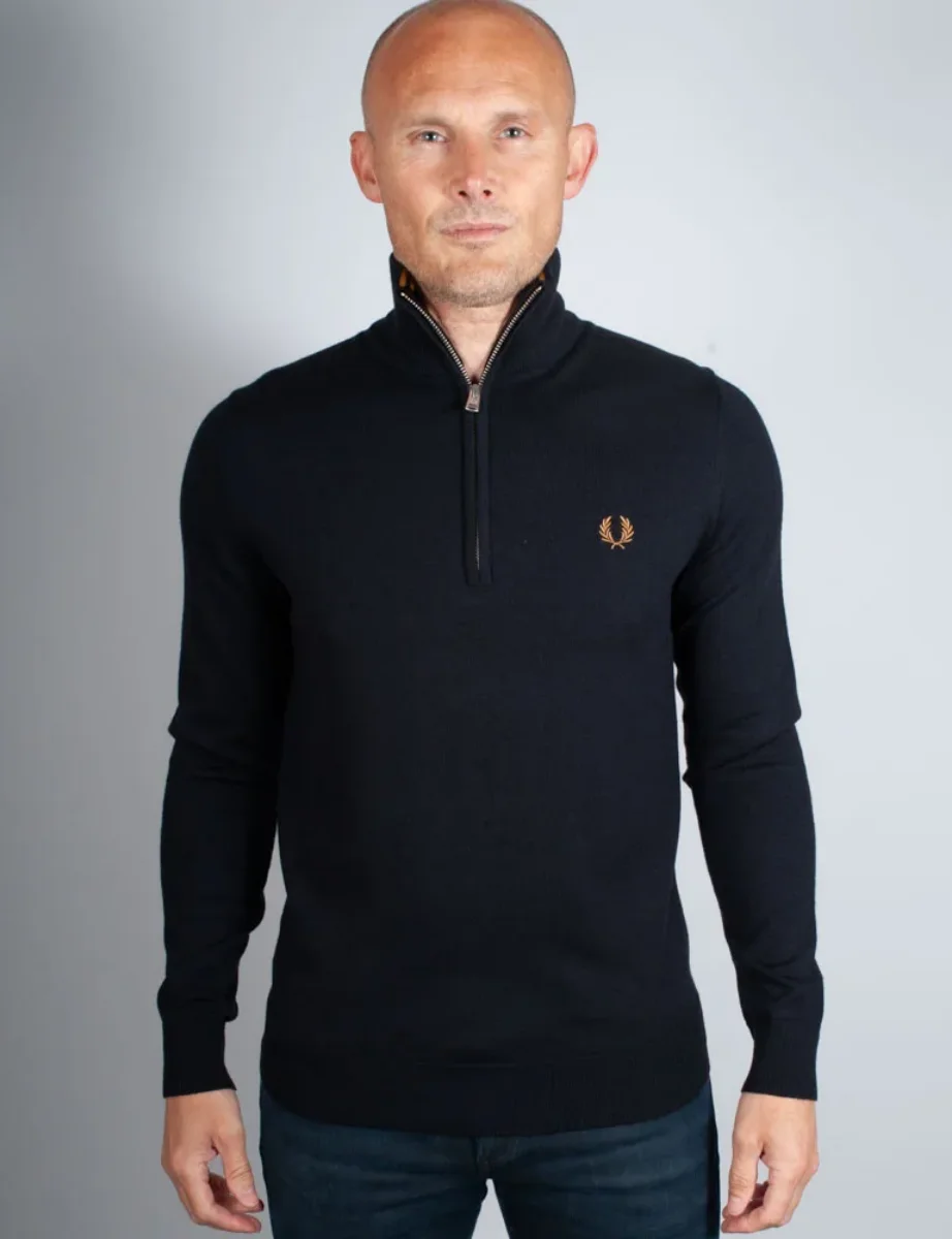 Fred Perry Classic Half Zip Jumper | Navy