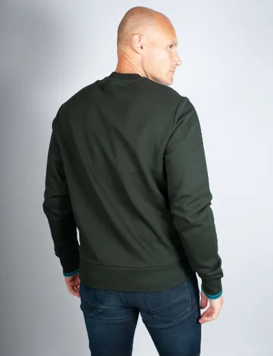 Fred Perry Crew Neck Sweatshirt | Night Green / Ocean