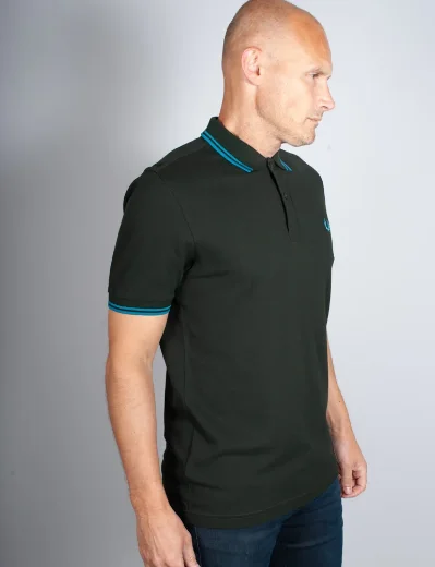 Fred Perry Twin Tipped Polo Shirt | Night Green / Ocean