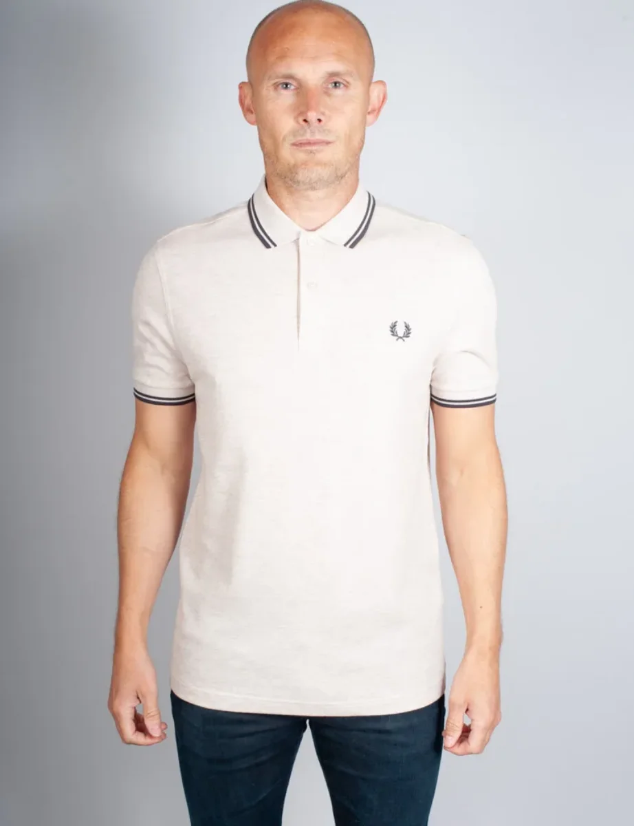 Fred Perry Twin Tipped Polo Shirt | Porridge Marl / Grey