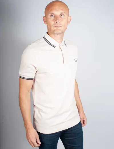 Fred Perry Twin Tipped Polo Shirt | Porridge Marl / Grey