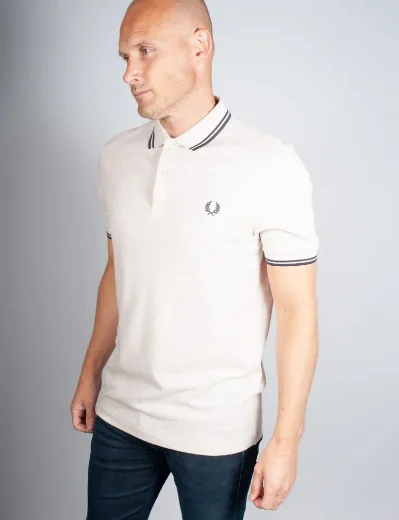 Fred Perry Twin Tipped Polo Shirt | Porridge Marl / Grey