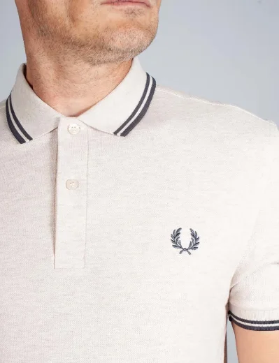 Fred Perry Twin Tipped Polo Shirt | Porridge Marl / Grey