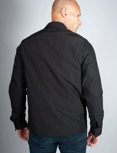 Fred Perry Textured Zip-Through Overshirt | Black