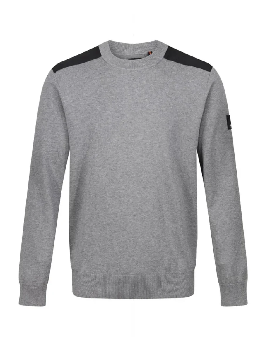 Luke EST 1977 Berwick Crew Neck Sweater | Mid Marl Grey